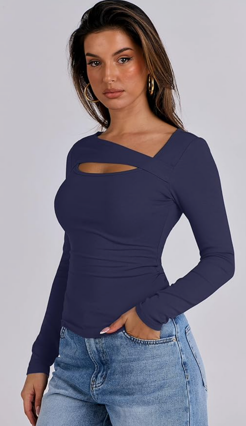 Karina Cut Out Top | Blue