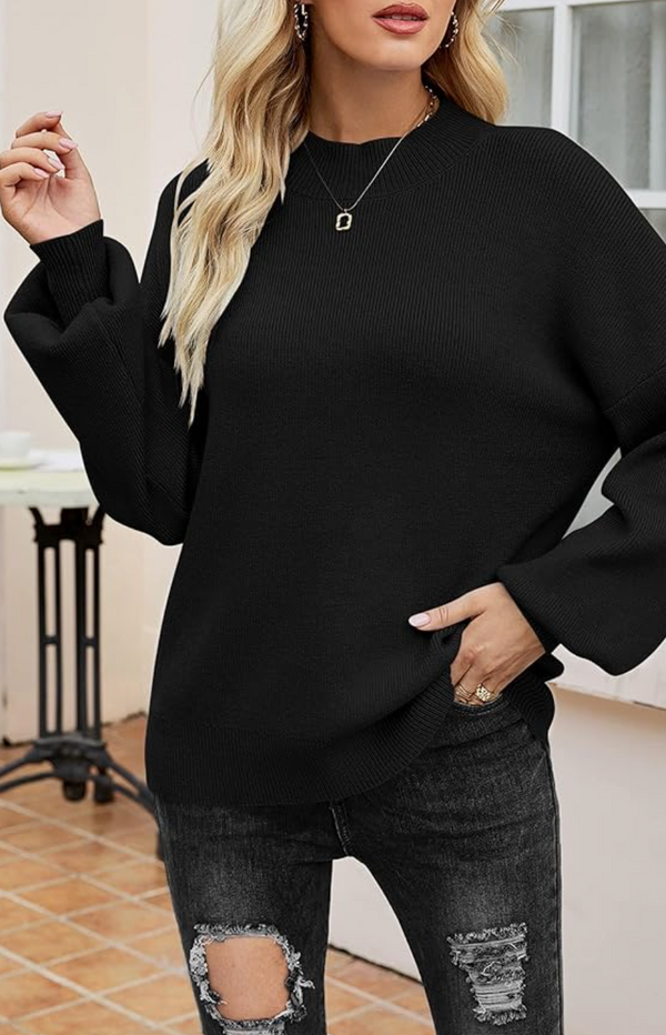 Paula Ribbed Sweater | Black