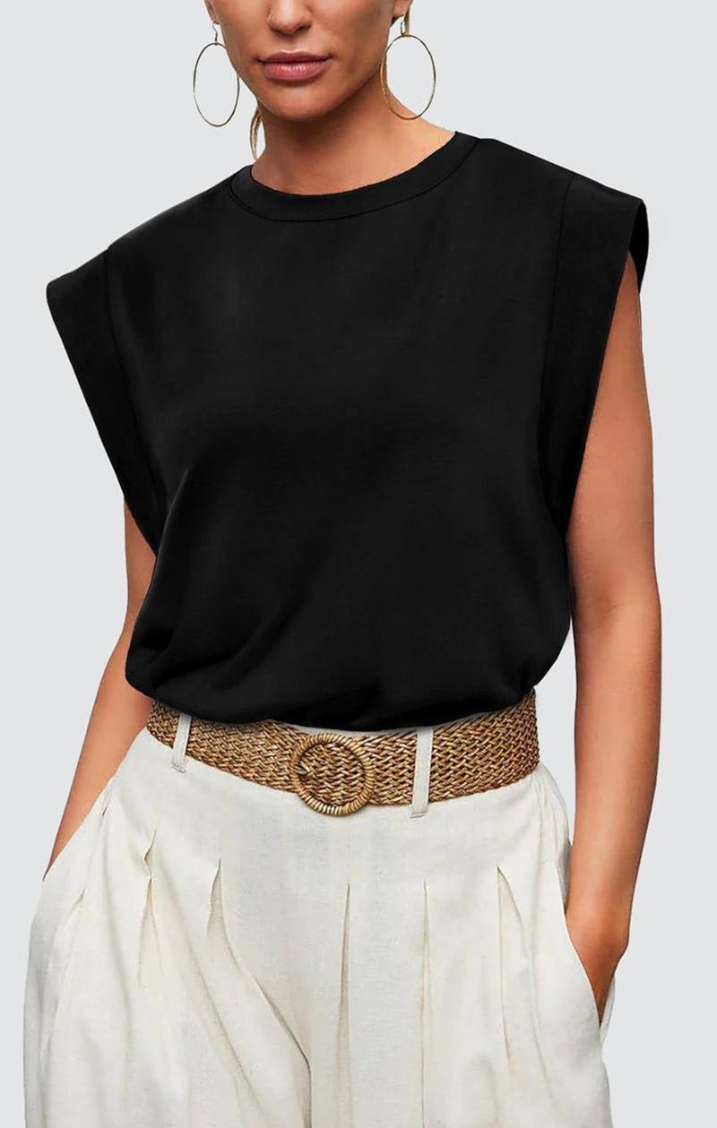 Cassidy Cap Sleeve Top | Black