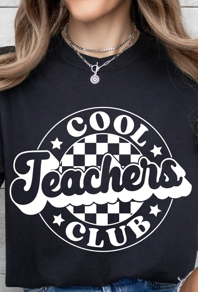 Retro Cool Teacher's Club Long Sleeve Crewneck/T-Shirt