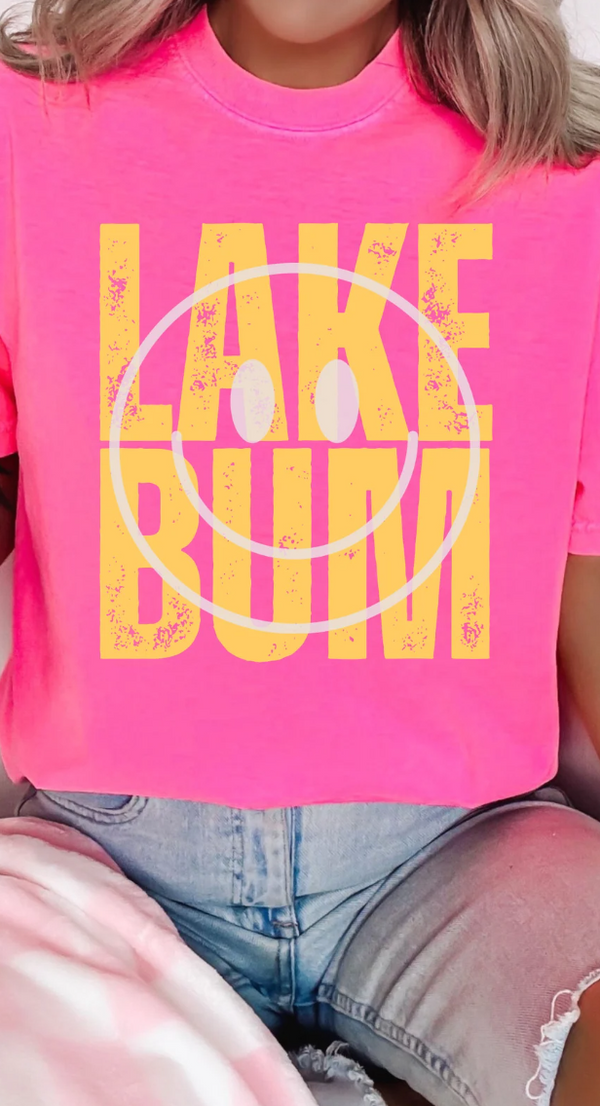 Lake Bum Smiley Long Sleeve Crewneck/T-Shirt