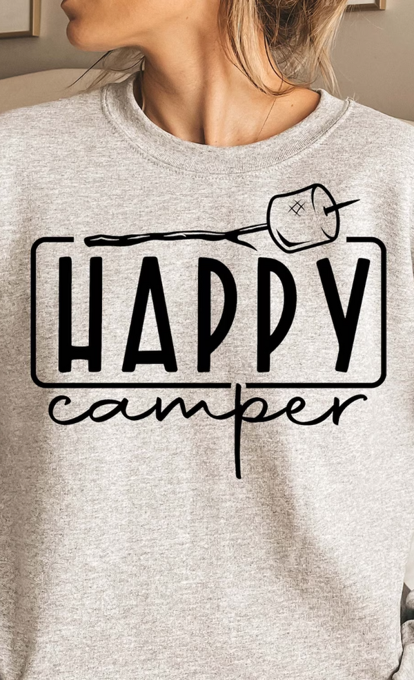 Happy Camper Long Sleeve Crewneck/T-Shirt