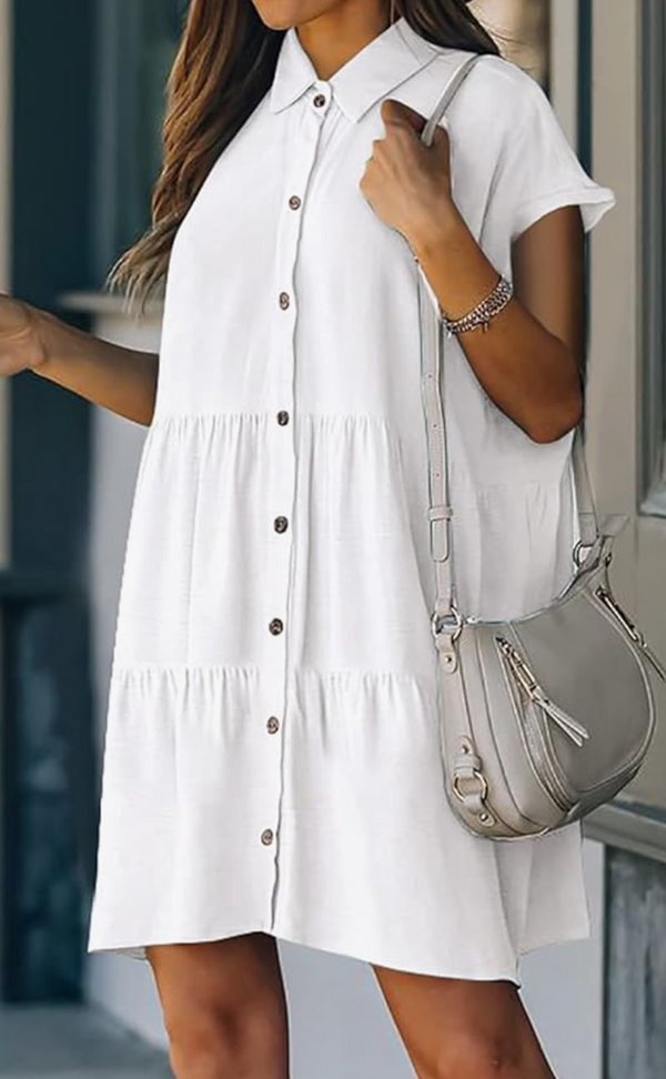 Benson T Shirt Dress | White