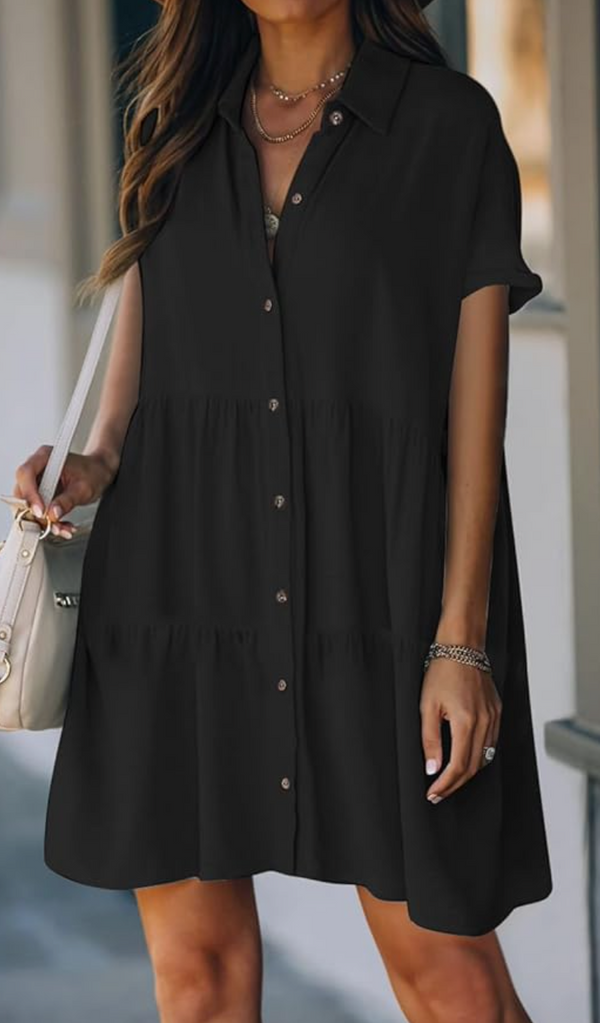 Benson T Shirt Dress | Black