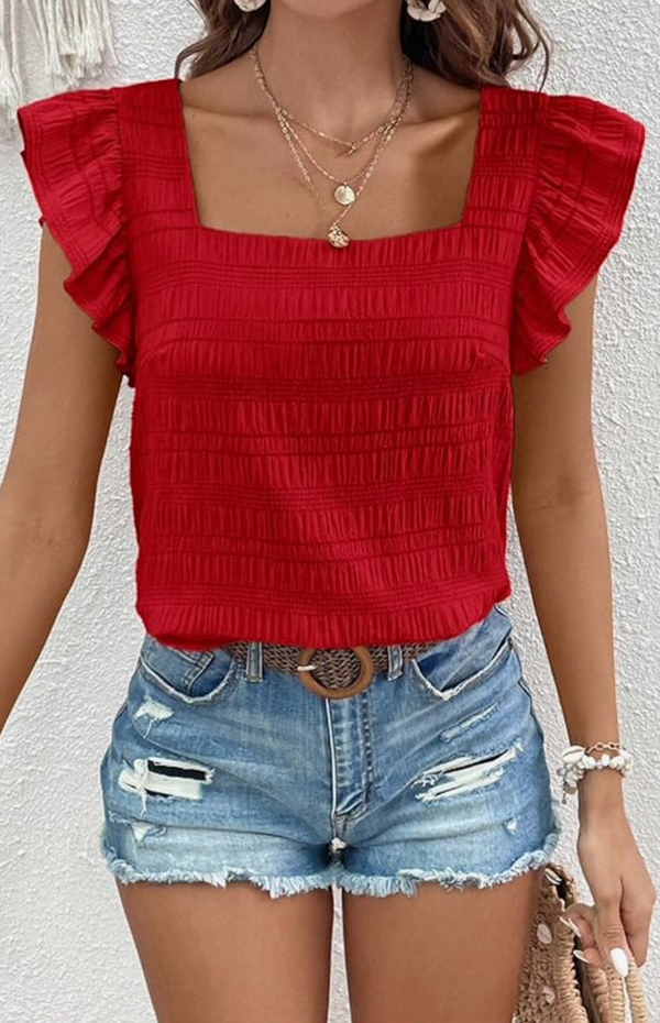 Marilyn Textured Top | Red