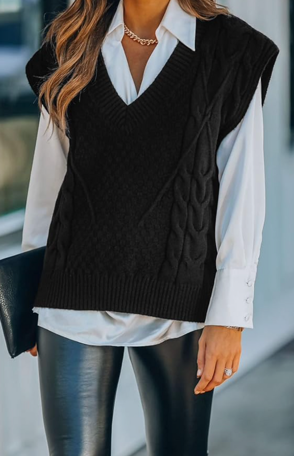 Carrie Sweater Vest | Black