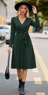 Katie Ribbed Dress | Green