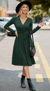 Katie Ribbed Dress | Green