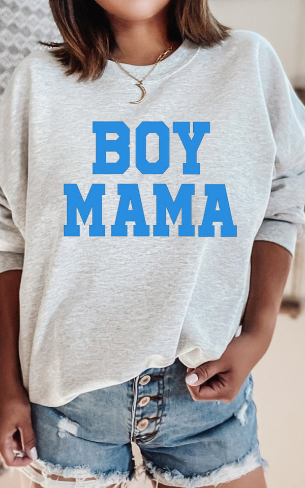 Boy Mama Long Sleeve Crewneck/T-Shirt