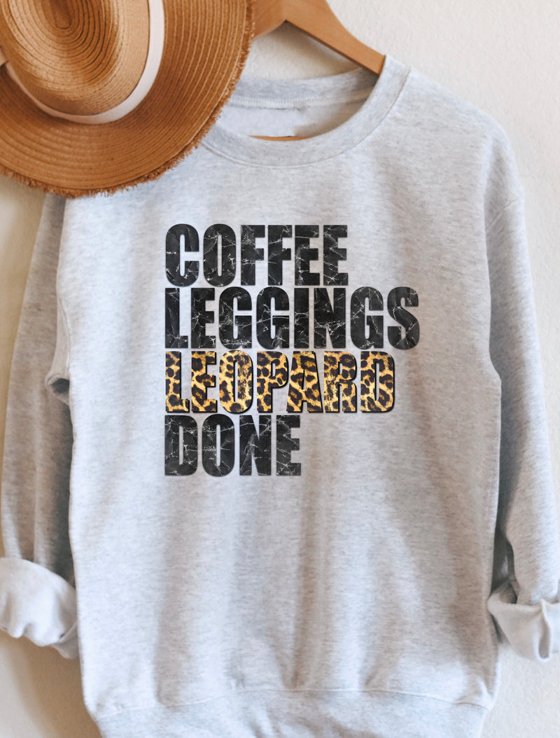Leggings café Leopard Graphic Sweatshirt